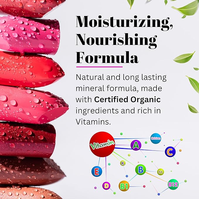 Fifth & Skin BOTANICAL Lipstick (BERRY RED) | Made in USA | Vegan | Natural | Organic | Cruelty Free | Paraben Free | NO Lead | Moisturizing Color that's Good for your Lips!