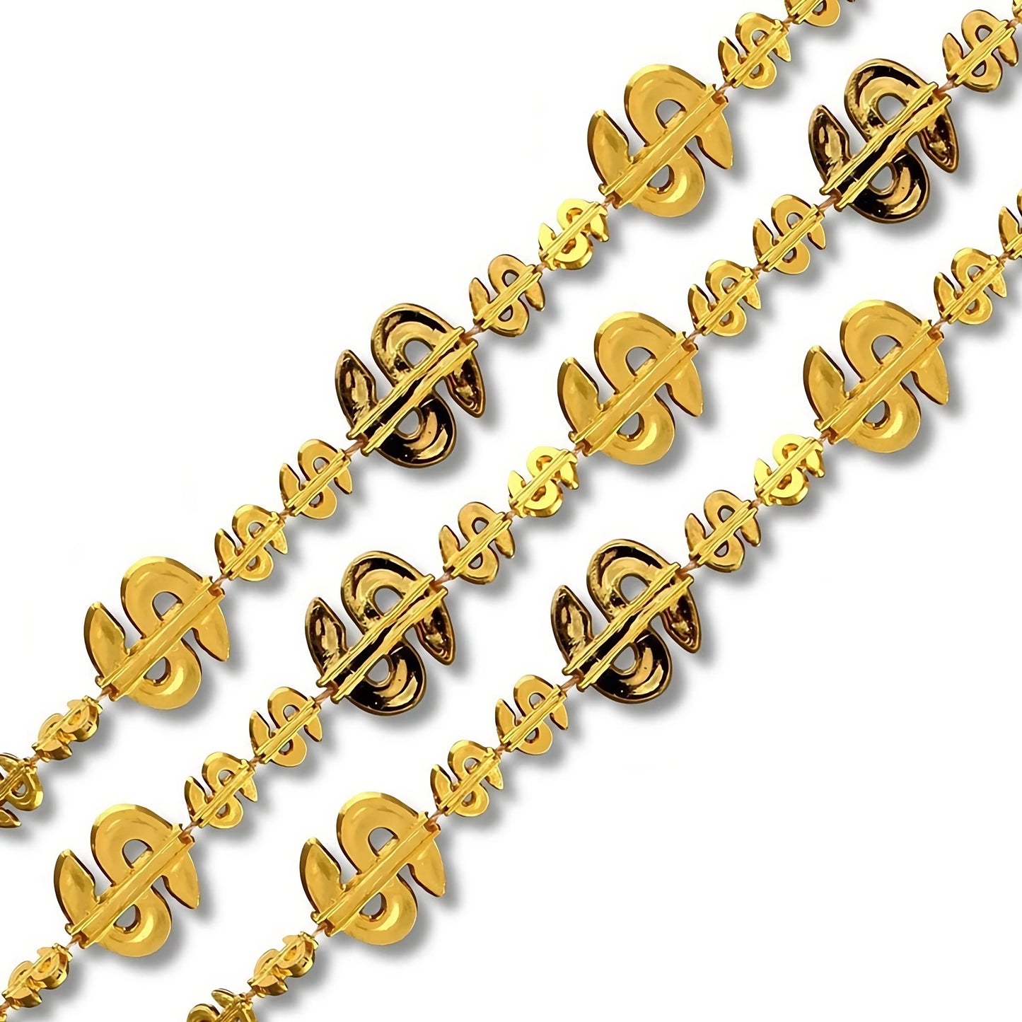 12-Pack of Dollar Sign Necklaces - Stylish Bling for Any Occasion