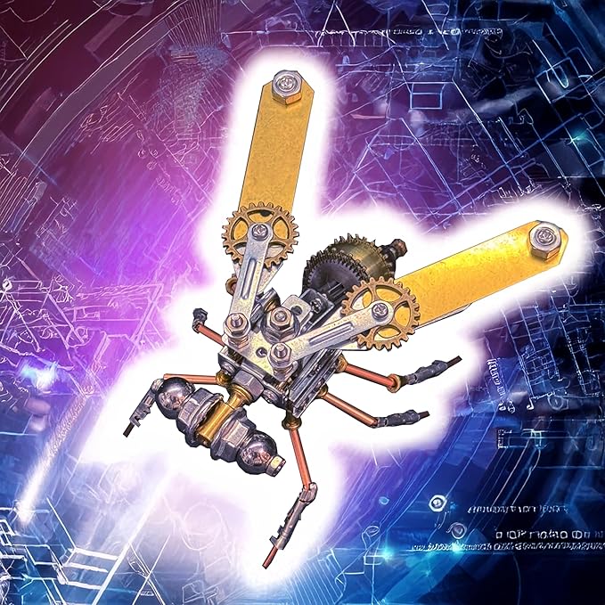 3D Metal Puzzle Insect Bug Mechanical Fly Model Steampunk Sculpture DIY Projects Making Kit Arts and Crafts Metal Building Science kit, Ideas,Gifts for Birthday(Mechanical Fly A)