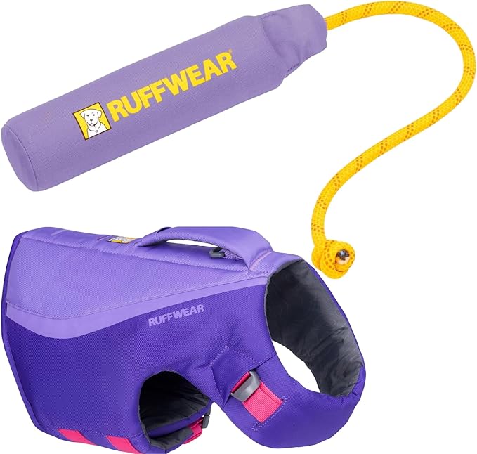 Ruffwear, Float Coat Dog Life Jacket & Lunker Toy Bundle – Adjustable Dog Life Vest for Swimming with Floating Tug Toy for...