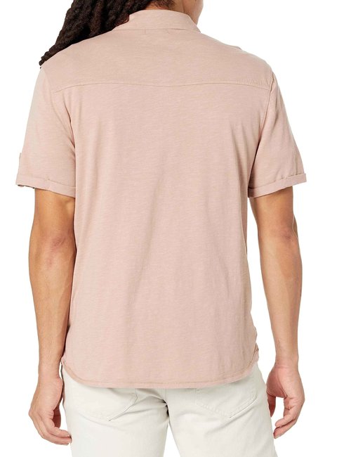 PAIGE Men's Brayden Short Sleeve Shirt with Roll Tab, Twilight Haze