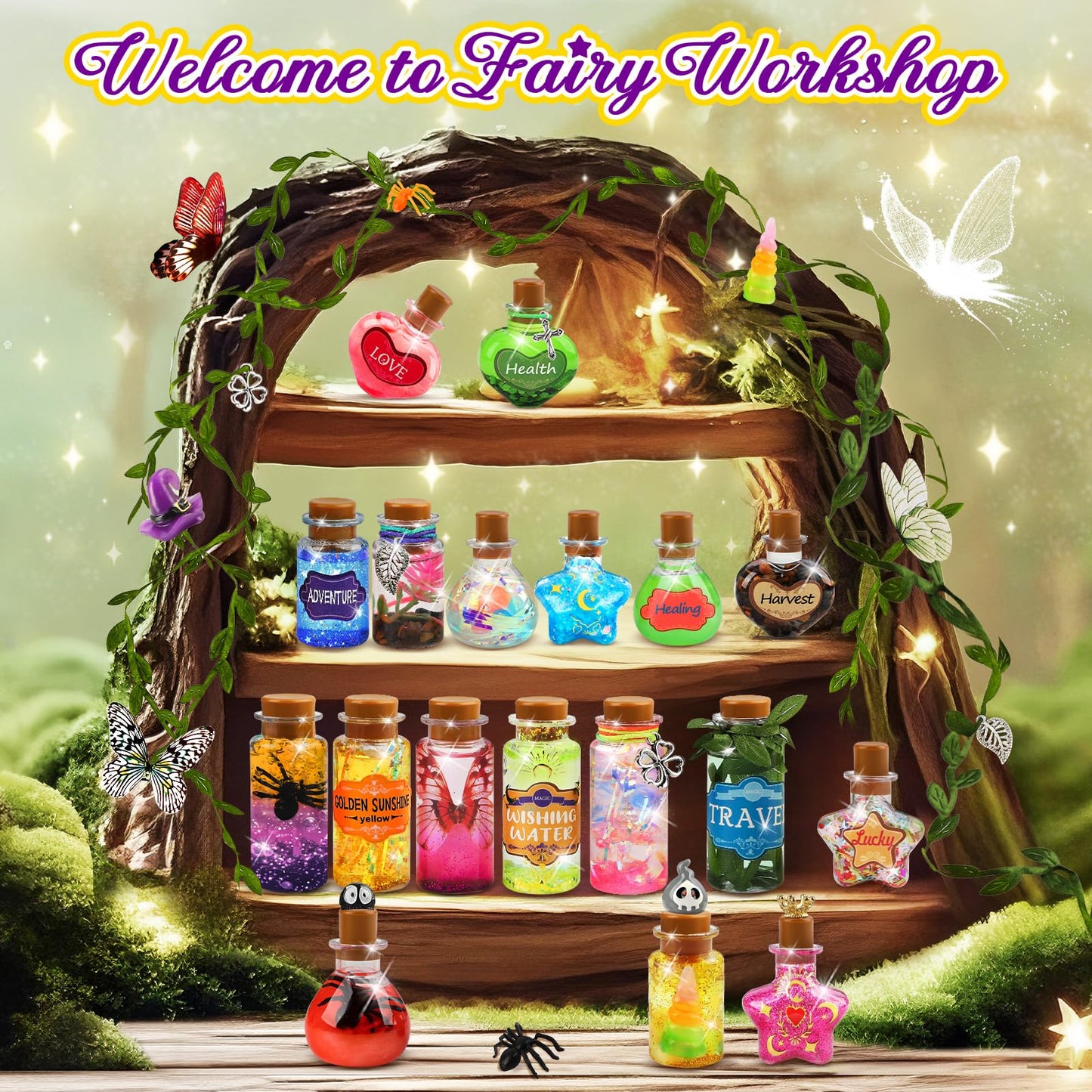 Potion Magic Kit for Kids, Creative Magic Fairy Arts and Crafts Kit Birthday Gifts Toys for Girls 6 7 8 9 10 11 12+ Year Old Boys Decorations Family Activities Party Favors