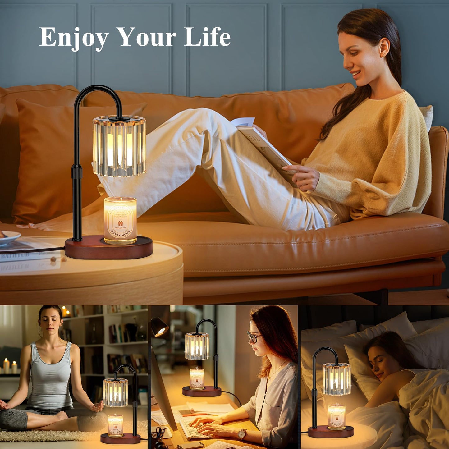 Lukasa Candle Warmer Lamp, with Timer Dimmer Adjustable Height, Birthday Gifts for Women, Mothers Day Gifts for Mom, House Warming Gift New Home, Wax Melt Warmer for Scented Jar Candles