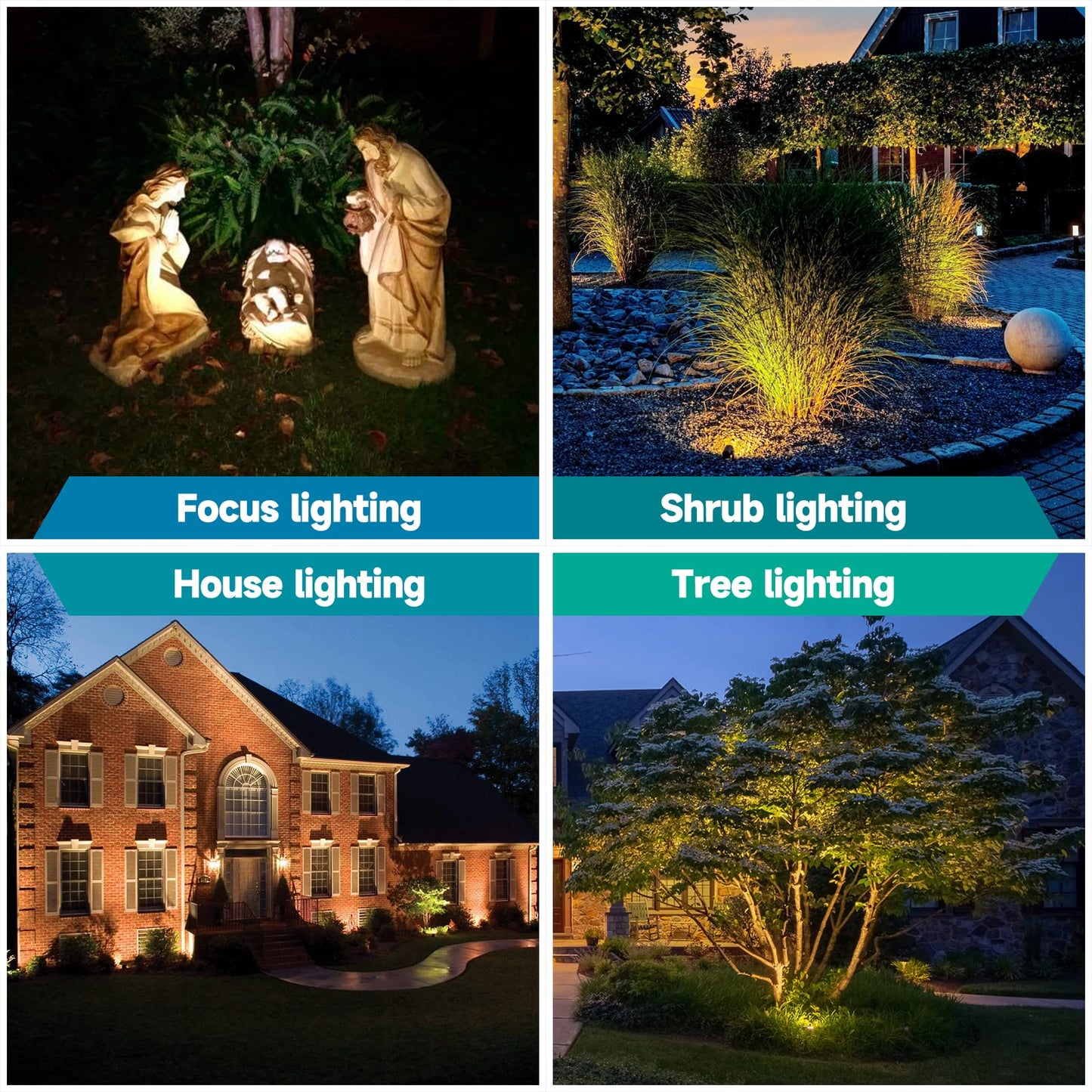 Gardencoin Solid Brass Outdoor Landscape Spotlights, 12V Heavy Duty Low Voltage LED Spot Light Waterproof for Garden and Yard Up Lighting, Bronze Accent Lighting Fixture Without Bulb (Classic, 6 Pack)