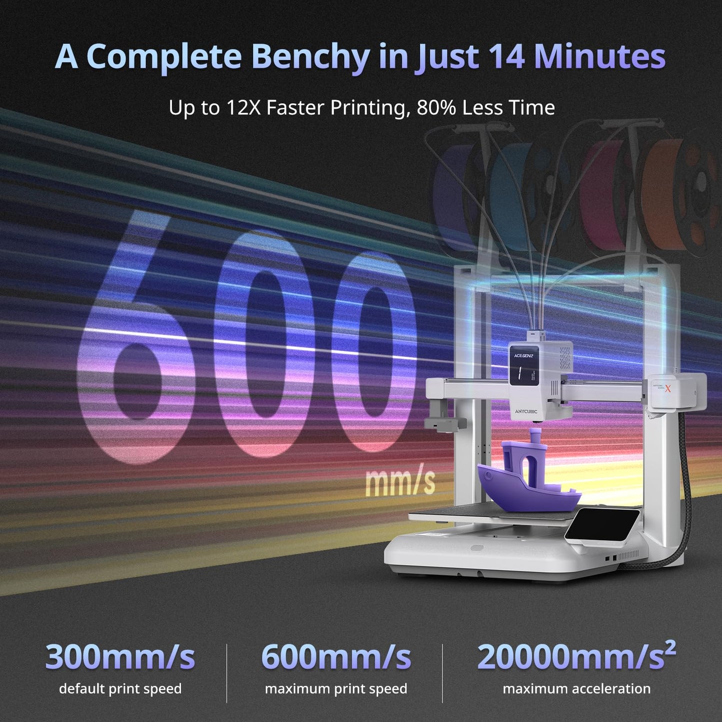 (Bundle Anycubic Kobra X) Anycubic Kobra X 3D Printer + ANYCUBIC ACE 2 Pro, Realize 7 Color,Multicolor 3D Printer