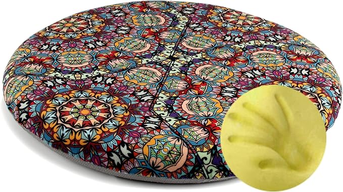 Sigmat Memory Foam Seat Cushion Anti-Slip Soft Round Chair Pad 18 Inch Graphic