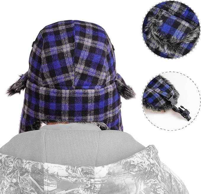 ONWAY Trapper Hat Winter Hats for Women Men with Faux Fur Ear Flaps
