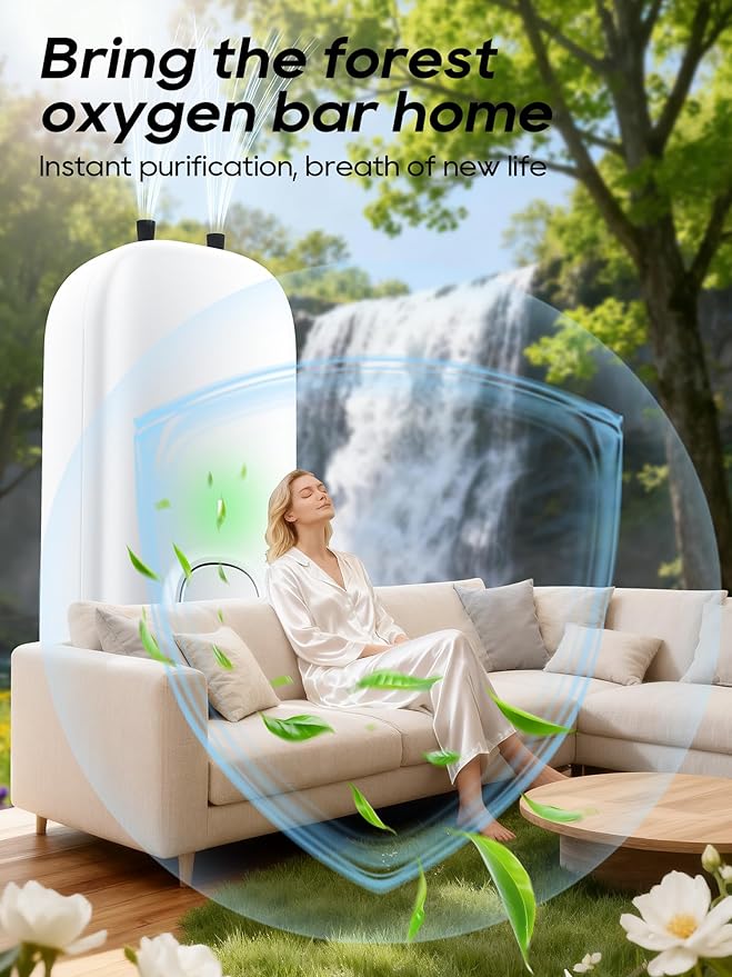 Cat Litter Deodorizer Plug in - Ozone-Free Negative Ion Air Purifier for Litter Box, Compact Odor Eliminator for Strong Pet Odors, Dog Odor Eliminators for Home, Bedroom, Kitchen (white 2pcs)