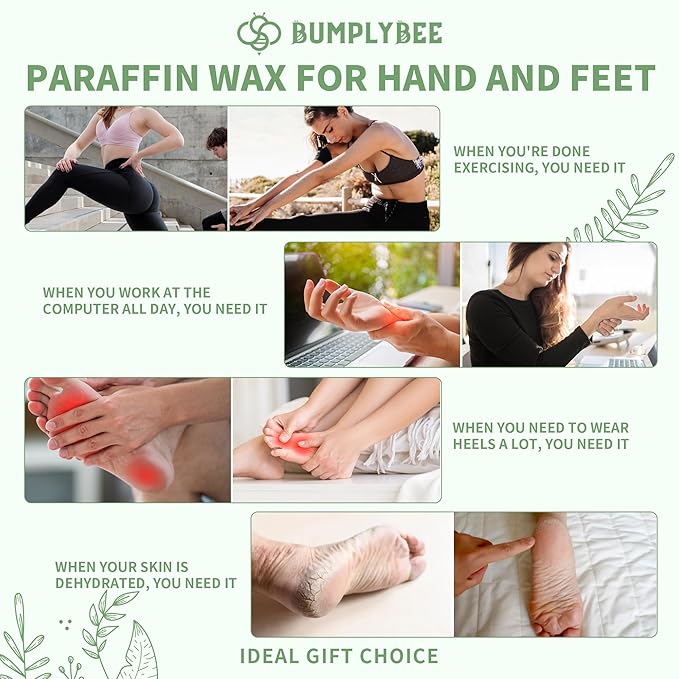 Paraffin Wax Kit - 10 Packs Aloe Vera Refills With Silicone Brush for Hands and Feet - Skin Moisturizing, Non-Greasy, Easy-Peeling