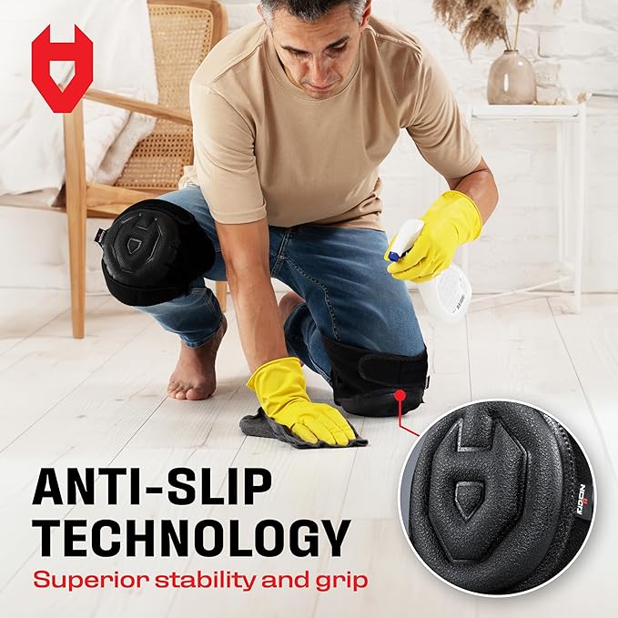 NoCry Gel Knee Pads for Men and Women with Soft Foam Cushion — Waterproof Anti-Slip Cap and Easy to Use, Adjustable Non-Slip Straps — Durable, Lightweight Design — Perfect for Gardening Work
