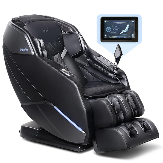 MYNTA Massage Chair Full Body with Heat, Zero Gravity SL-Track Shiatsu 3D Massage Chairs with 12 Modes,12 Massage Techniques, Waist Hip Heating, Calf Foot Massage, HD Bluetooth Speaker & White Noise