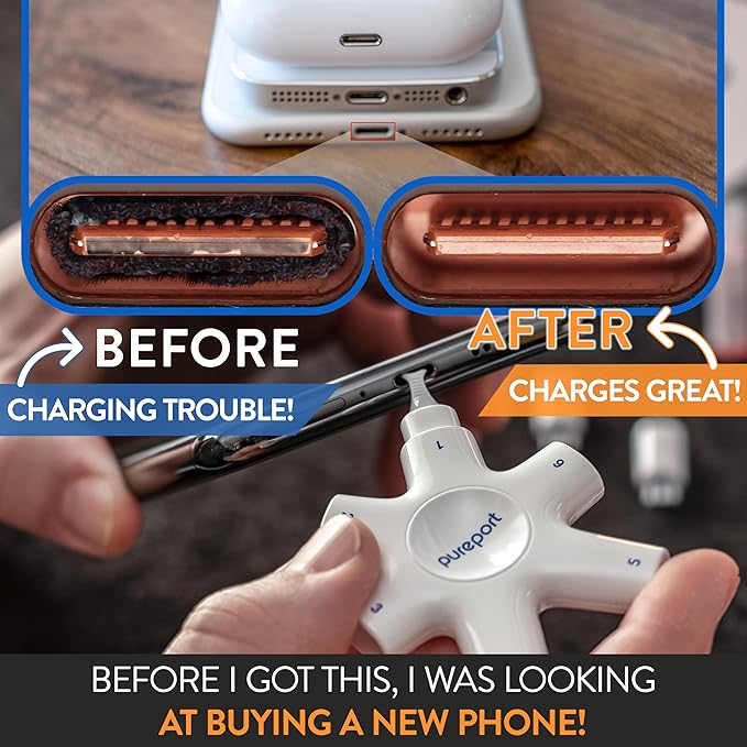 USB-C Multi-Tool Phone Cleaning Kit | Clean Repair & Restore Cell Phone Tablet & Laptop USB C Ports & Cables | Fix Unreliable & Bad Connections | Extend The Life of Your Tech Devices (Black)