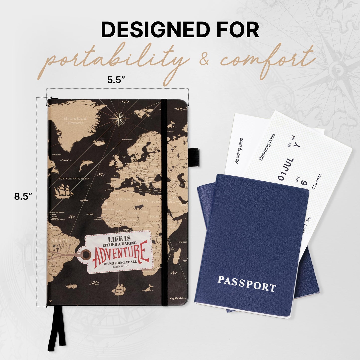 3-in-1 Prazoli Adventure Book, Travel Journal & Bucket List Scrapbook - Cute Gifts for Women & Men Couple | Travelers Notebook Planner & Organizer With Pockets & Prompts Keepsakes Diary (Couple's Adventure Map)