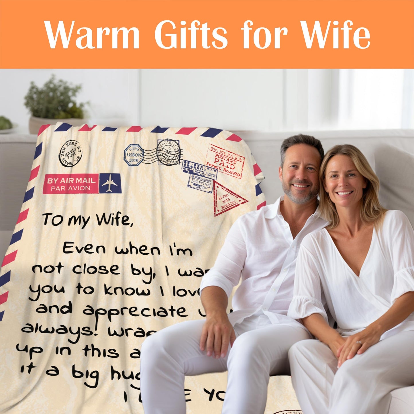 UFOORO Anniversary Romantic Gift for Wife, Blankets for Her, Anniversary Wedding Gifts for Women, Wife Birthday Gift Ideas, Throw Blanket from Husband 55"x70"