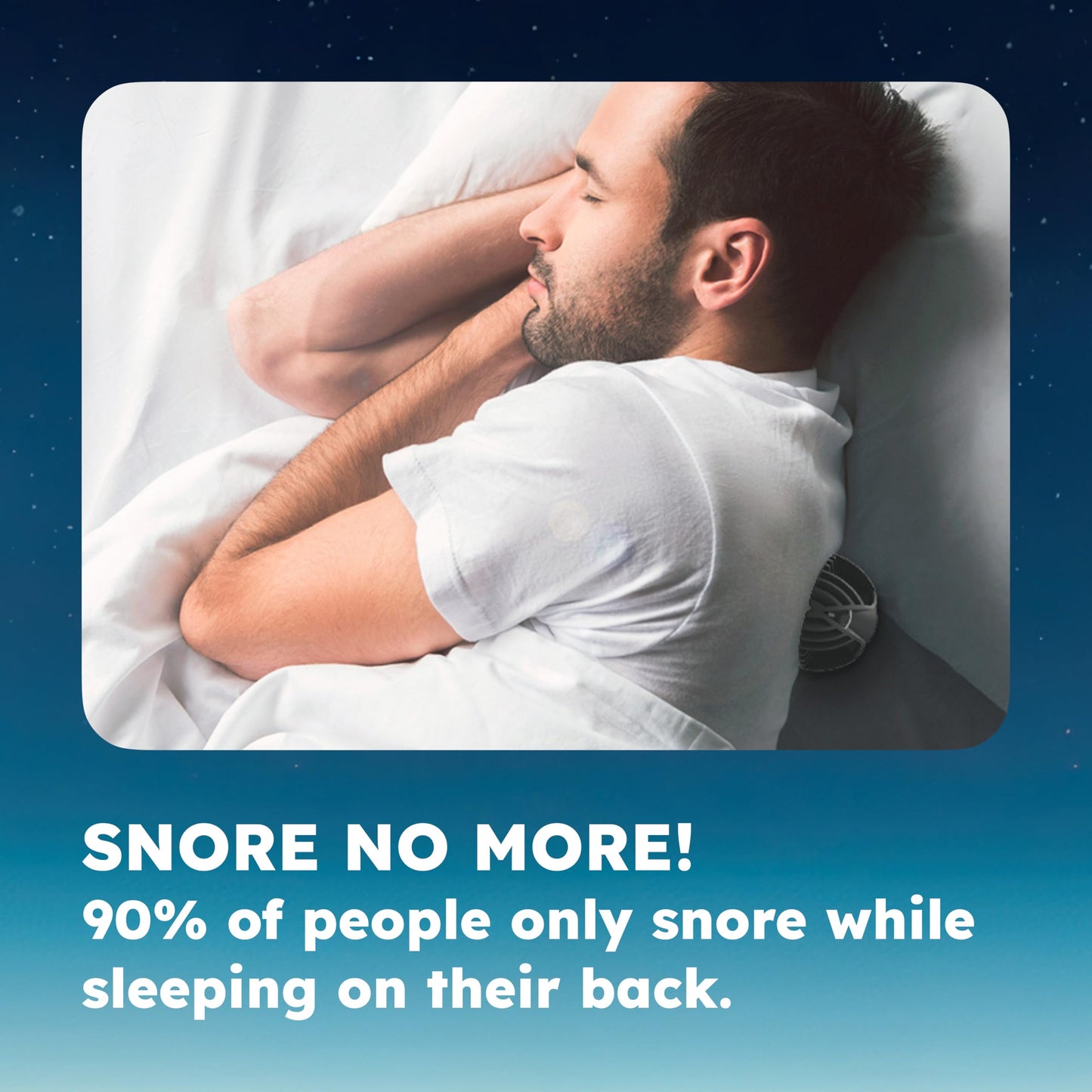 Ball for Side Sleep Posture - Calma Clip v2 by Whole Nights, Sleep Aid for Back Snorers, Anti Snoring Device, Attaches to Any Clothes and Keeps You in a Healthy Sleeping Position