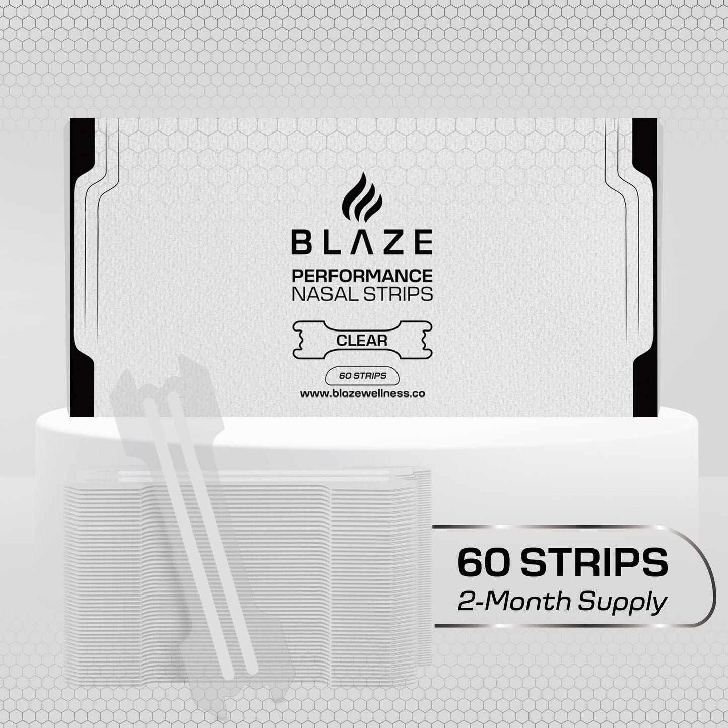 Performance Nose Strips for Breathing (60 Count) - Oil & Sweat Proof Adhesive - Athletic Nasal Strips for Snoring & Sleeping - Improves Oxygen Delivery, Drive, Sleep & Reduces Snoring (Slim Clear)