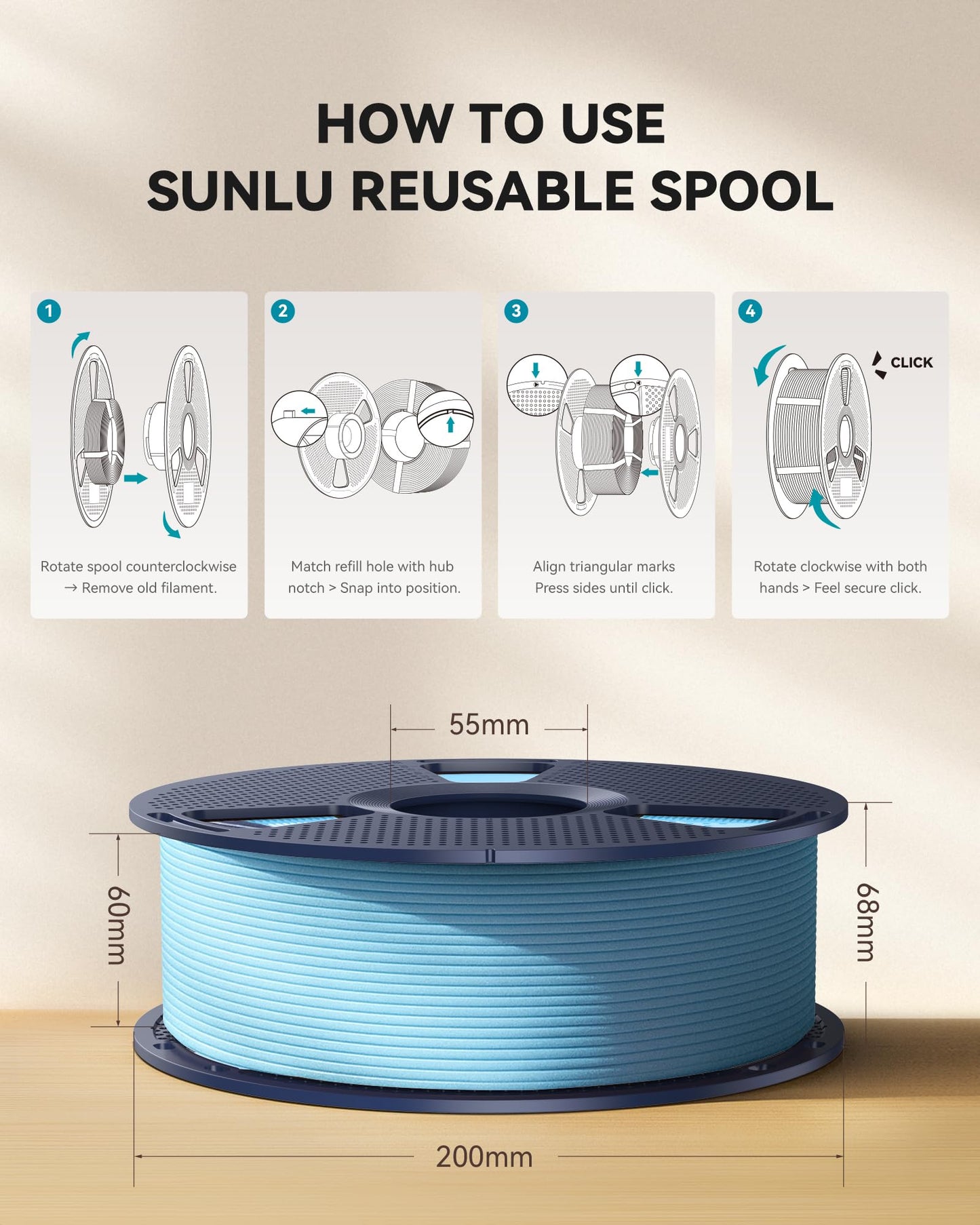 SUNLU High Speed PLA Classic 3D Filament 1.75mm,600mm/s High Toughness PLA Filament,Matte Texture No-Tangling,Fit Most FDM Printers, Dimensional Accuracy +/- 0.02mm, 1kg Spool,(Sakura Pink)