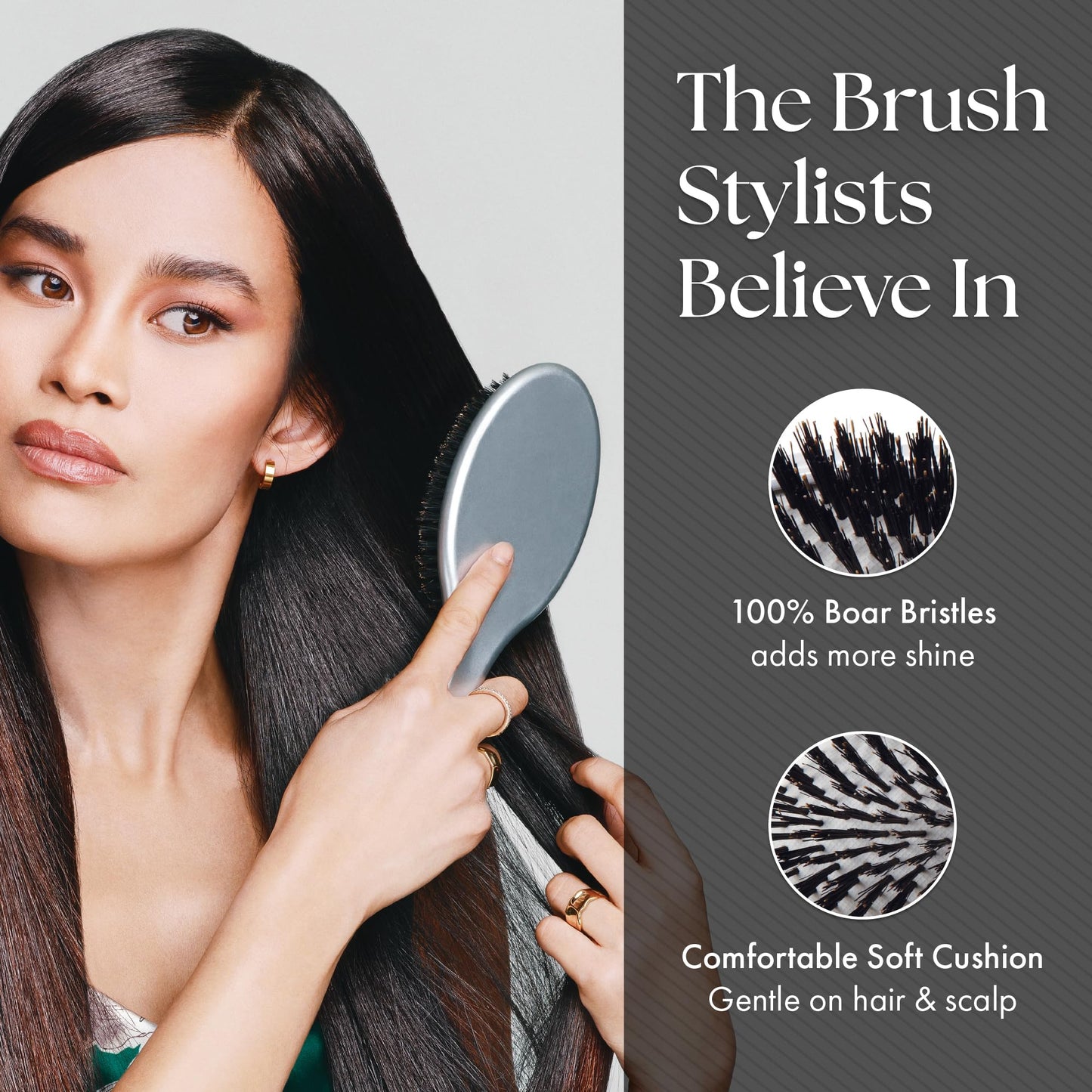 Olivia Garden Ceramic + Ion Supreme Paddle Hair Brush, 100% Boar (CISP-BR)