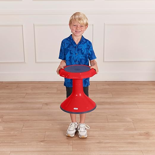 ECR4Kids ACE Active Core Engagement Wobble Stool, 15-Inch Seat Height, Flexible Seating, Red