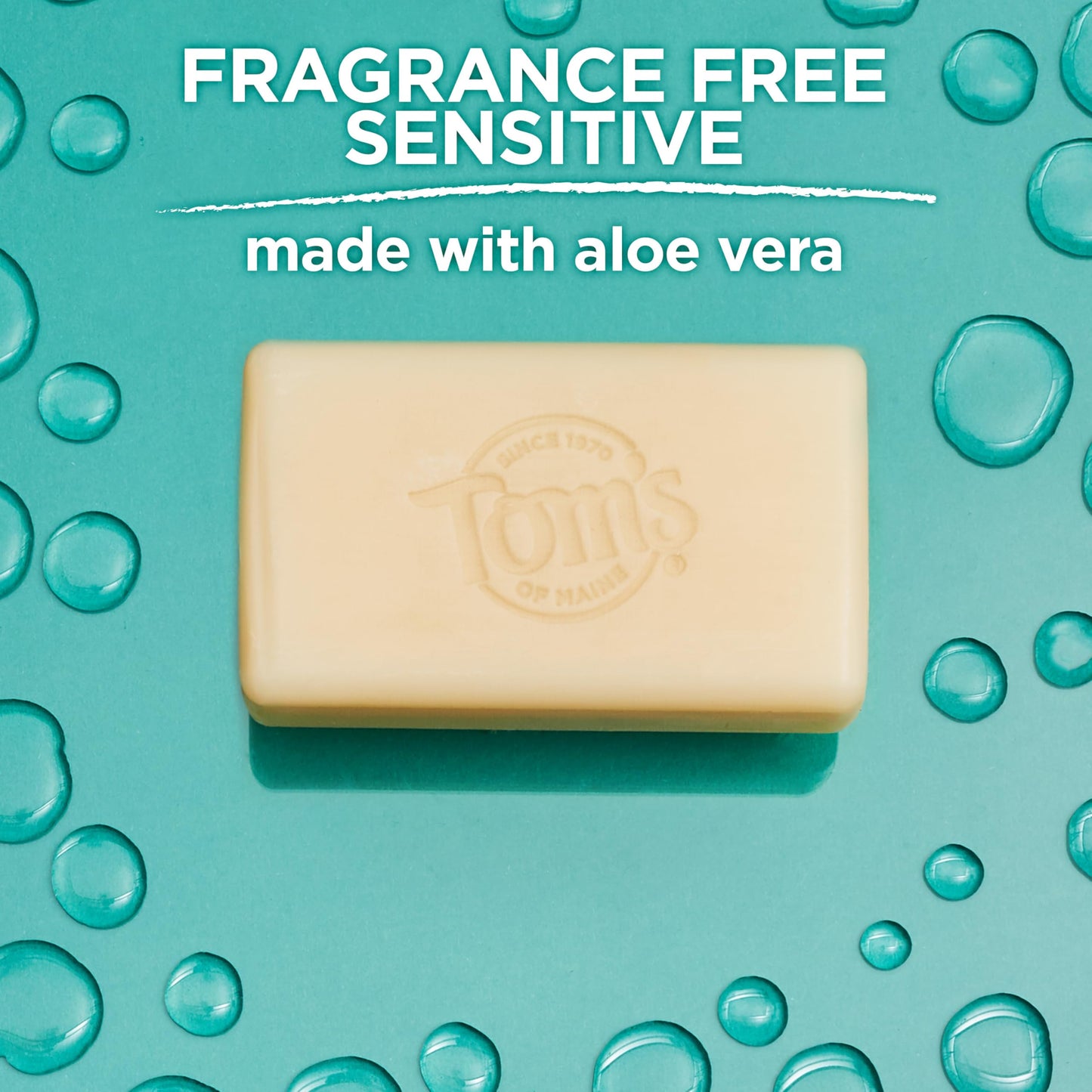Toms of Maine Natural Beauty Bar Soap For Women and Men, Fragrance Free, Sensitive Skin, 5 oz Bar (Pack of 6)