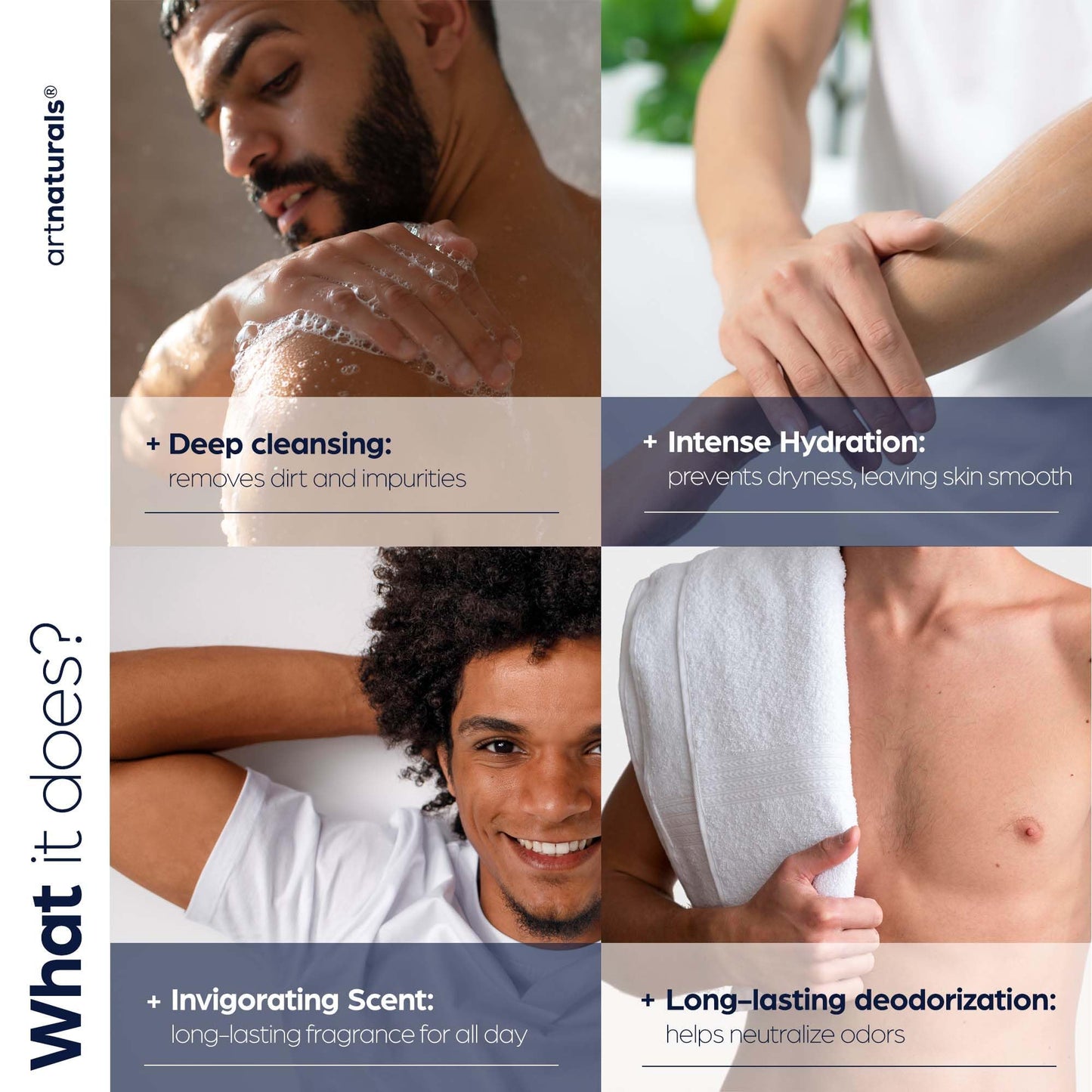 artnaturals Mens Fresh Body Wash- Natural Shower Gel that Cleanses, Refreshes, Deodorizes & Moisturizing (16 Fl Oz -Pack of 1)