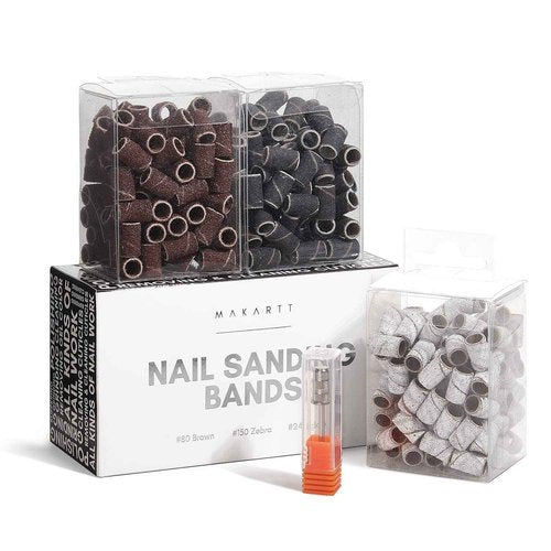 Makartt Nail Drill Electric Nail File Machine JD700 Professional 30000RPM Manicure Drill Bundle With 300Pcs Nail File Sanding Bands #80#150#240 Grits Nail Drill Bits Sanding Bands for Nail Drill
