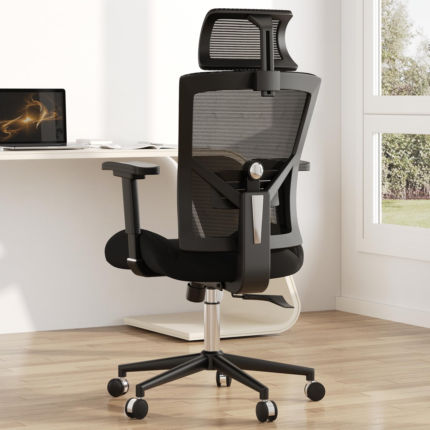 Howjoe Ergonomic Mesh Office Chair, 600LBS Computer Desk Chair with Adjustable Lumbar Support and Armrest, Office Desk Chairs with Wide Thick Seat Cushion, Big and Tall Office Chair for Heavy People