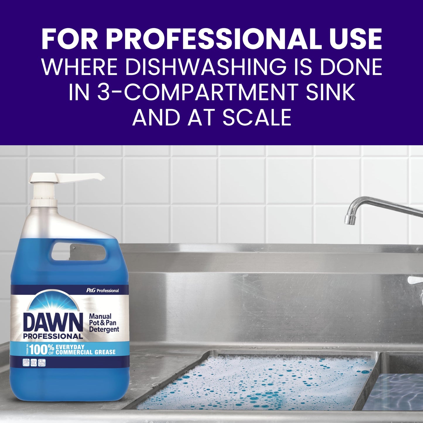 Dawn Professional Manual Pot and Pan Detergent, Dish Soap, Liquid Concentrate, 1 Gallon (Case of 2) with 1 Pump
