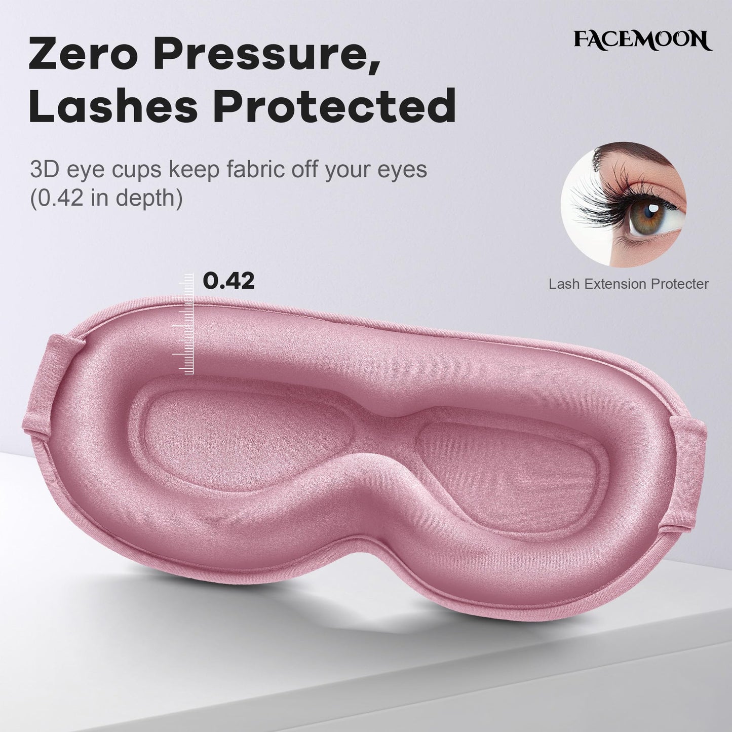 Weighted Eye Mask for Sleeping 2 Pack: Gentle Pressure Blackout Sleep Mask - Zero Eye Pressure Lash Extension Eye Covers Women Men - Airplane Travel Essentials, Memory Foam, Black Pink