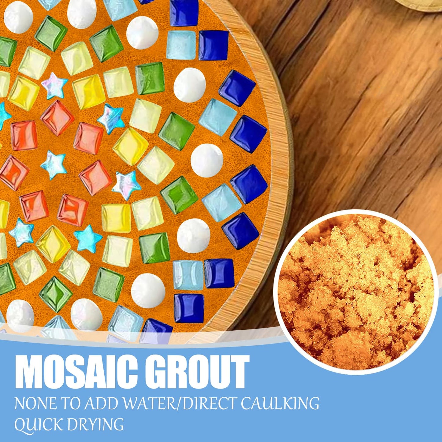 Mosaic Crystal Grout, Mosaics Tile Tools, Mosaic Tile Accessories – Essential for Handmade Grouting and Perfect for DIY Craft Projects (Orange, 4.5oz)