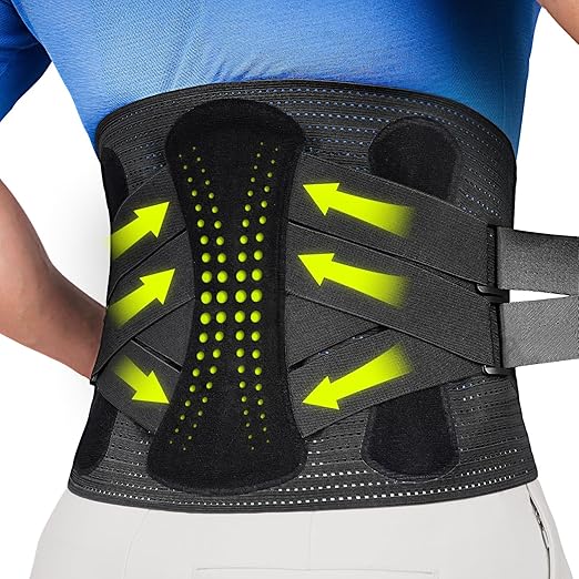 aoFIT Back Brace for Men Lower Back Pain Women Relief with 360-Degree Biochemical Hug Support without Suspenders Back Support Belt Soft Breathable Fabric Lumbar Support for Herniated Disc Sciatica L