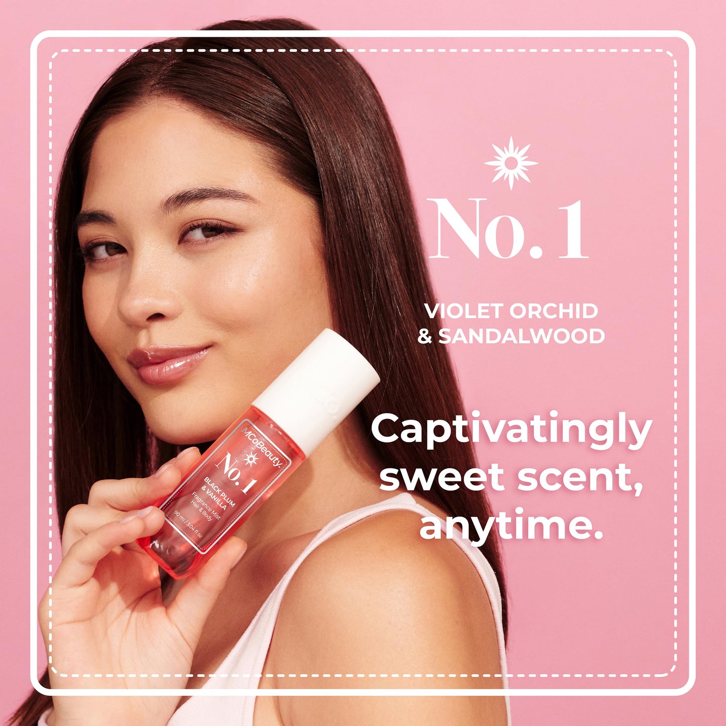 MCoBeauty - Fragrance Mist No.1 - Light Body Mist and Hair Perfume with Plum, Vanilla and Musk - Gifts for Women, Feminine Spray, Self Care Gifts for Women - 90ml Bottle