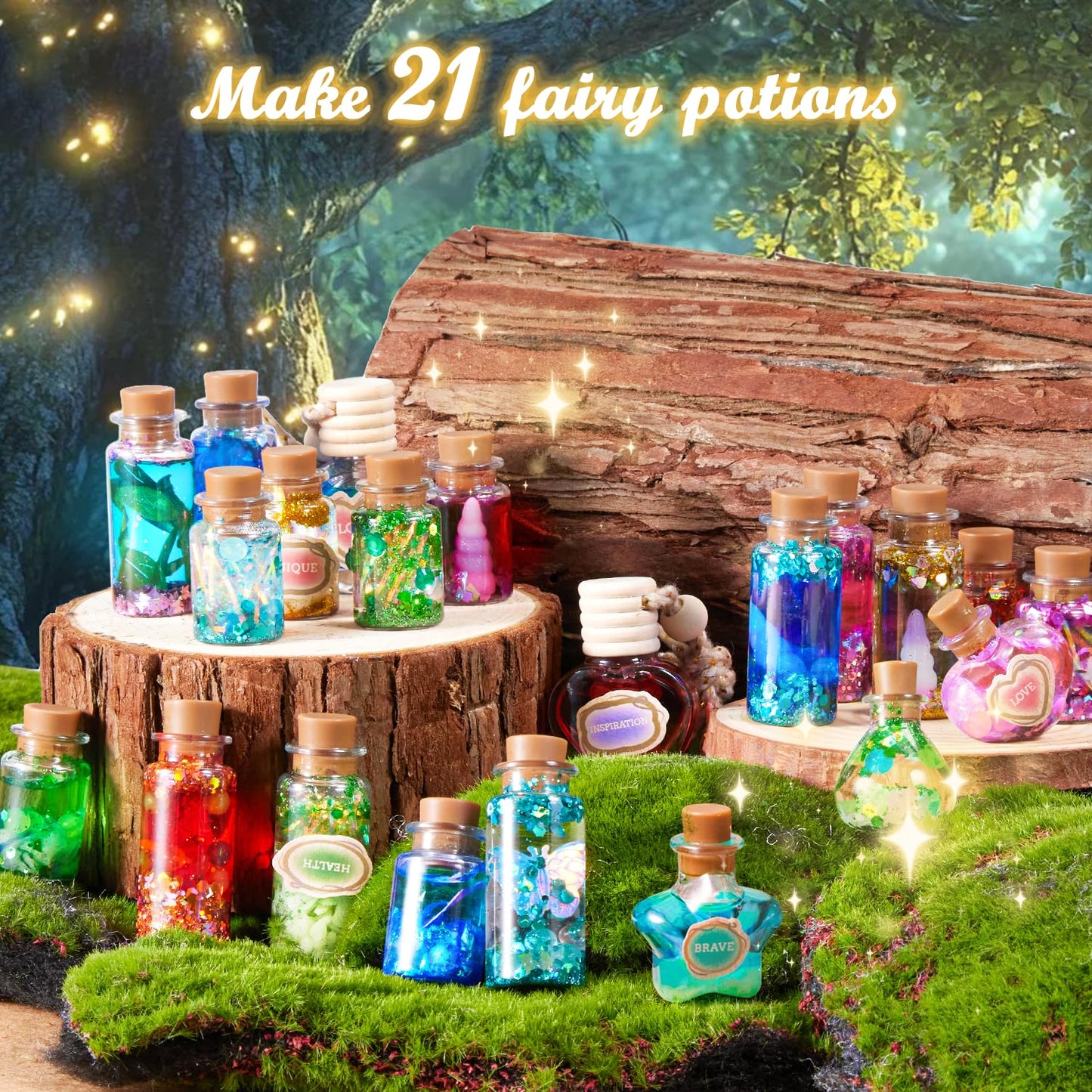 Potion Kits for Kids, 21 Potion Bottles Magic Set, Easter Gifts Decorations Ornaments Garden Art Crafts Birthday Toys for Girls and Boys 6 7 8 9 10 11 12+Years Old Families Party Indoor Outdoor