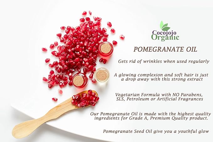 cocojojo Pomegranate Oil Pure Seed Oil Cold Pressed 32 oz Refined Skin Hair Nails Cuticles