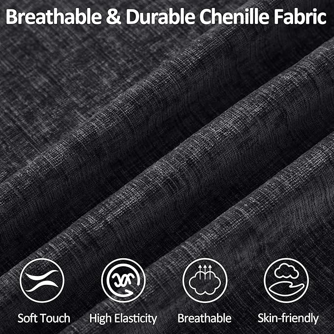 155''Cloud Boneless Sectional Couch, Modular Sectional Sofa Deep Seat with Ottoman, Oversized Upholstered Convertible Comfy 5 Seater Chenille Sofa L Shape Couches for Living Room, Dark