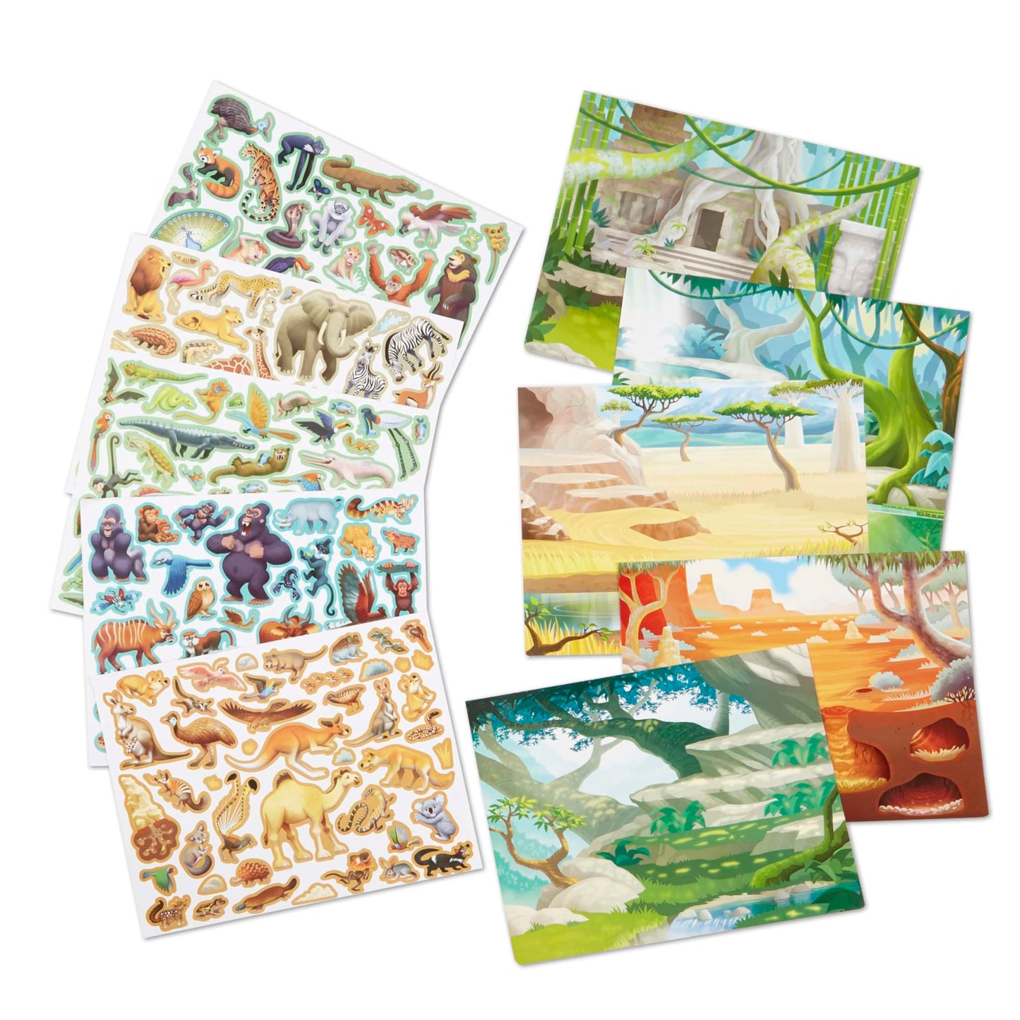 Melissa & Doug Reusable Sticker Pad: Jungle and Savanna - 175+ Stickers, 5 Scenes