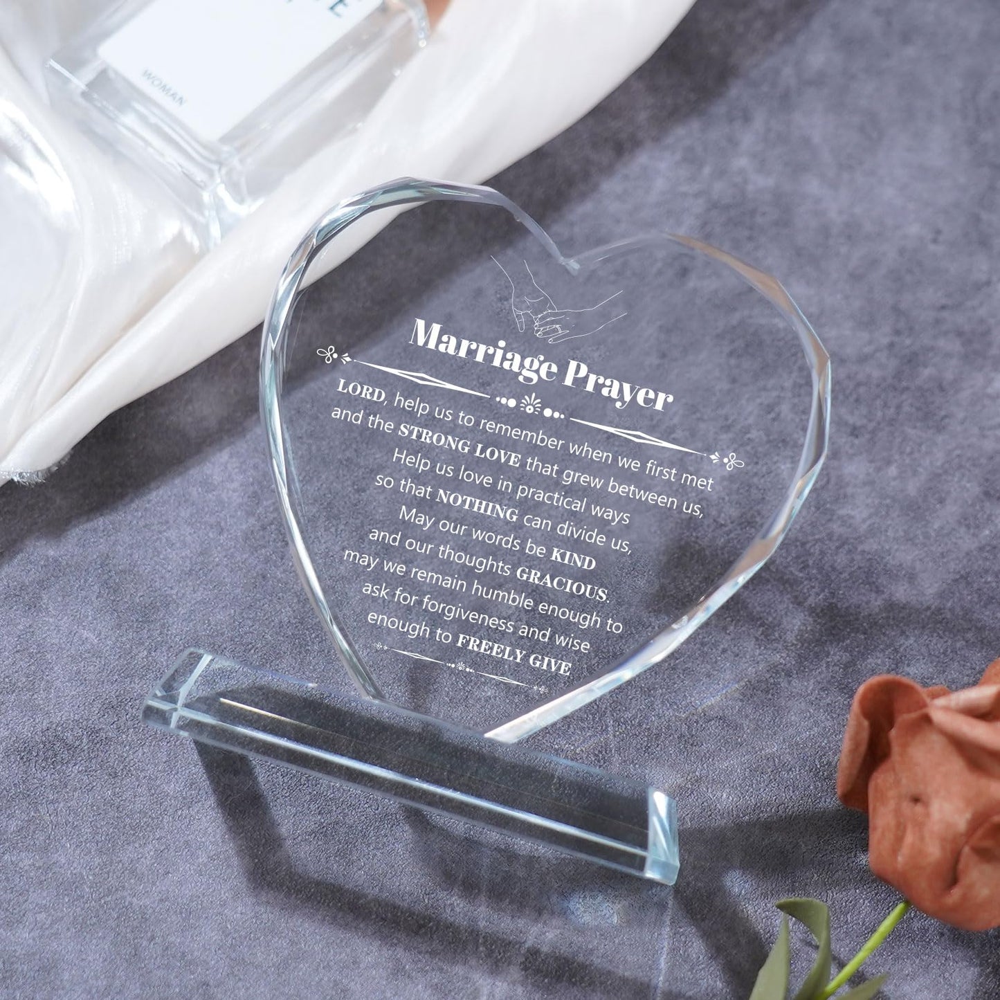 Wedding Gifts for Couples 2025, Marriage Prayer Plaque, Unique K9 Crystal with Inspiring Quotes, Anniversary Wedding Gifts for Couples, Newlywed Mr and Mrs Gifts.