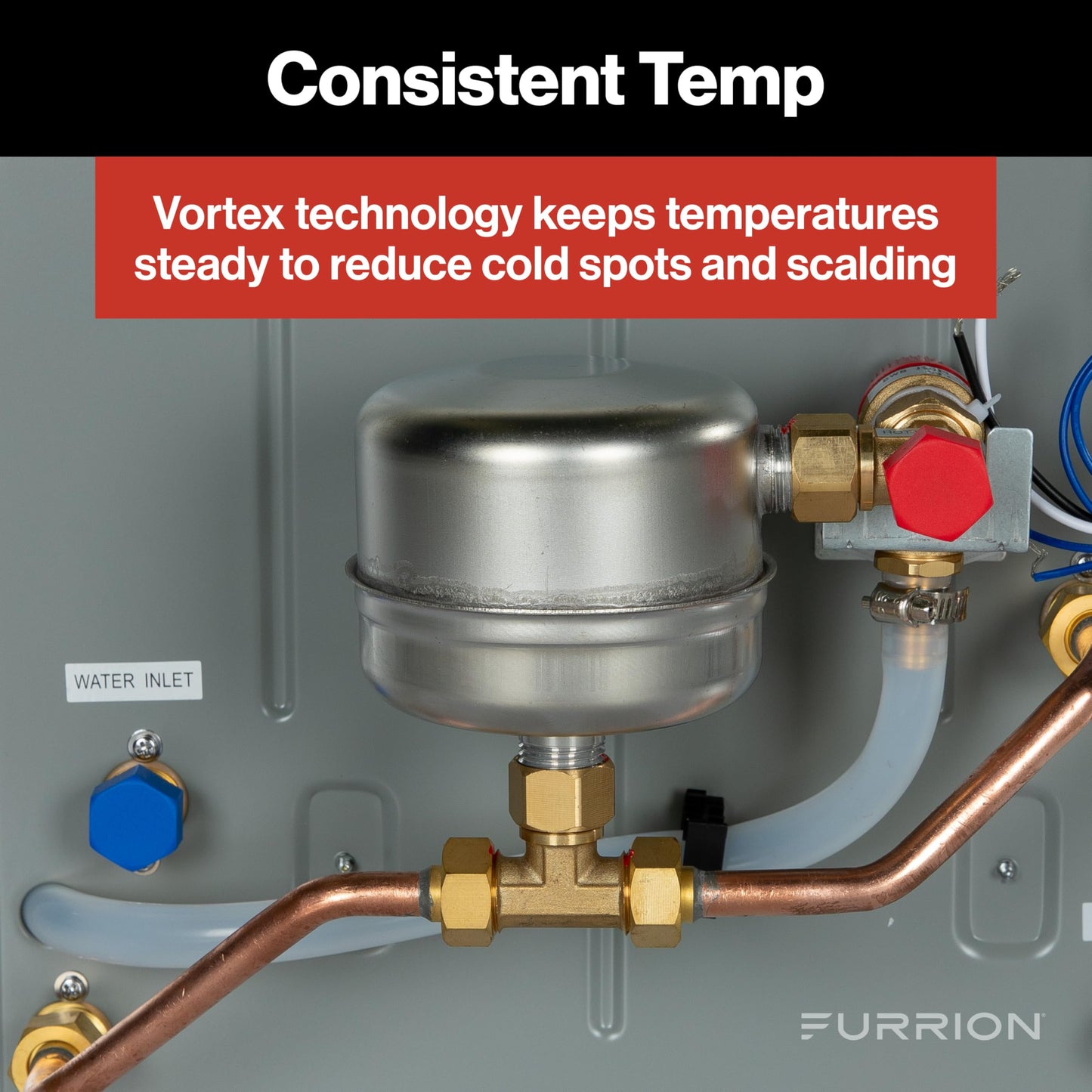 Furrion Tankless Gas Water Heater, White, 2.4 GPM, 60,000 BTU, Antifreeze Protection, Propane w/Electric Ignition, Wall Thermostat, Retrofit RV Water Heater Upgrade, Safety Shutoff – FWH09AFA-AM