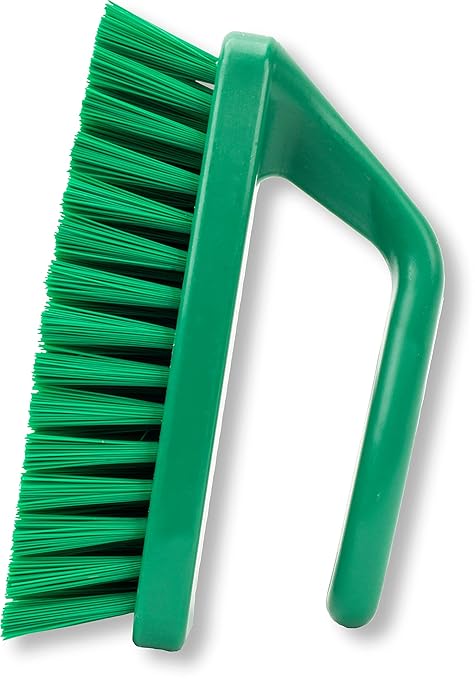 SPARTA Scrub Brush with Iron Shaped Handle and Stiff Bristles, Heavy Duty Scrubber Brush for Kitchen, Bathroom, Shower, Tile, Sink, Carpet and Bakepans, Polypropylene, 6 Inches, Green, (Pack of 6)