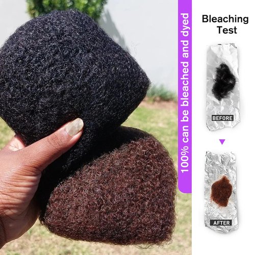 JIFFYLOCS Tight Afro Kinky Bulk Human Hair for Dreadlock Extensions, 100% Human Hair,120Gram 12 Inch 4 Bundles/Pack Natural Black #1B,Repair Extensions,Making Locs or Braids, with Needles and Hairpin