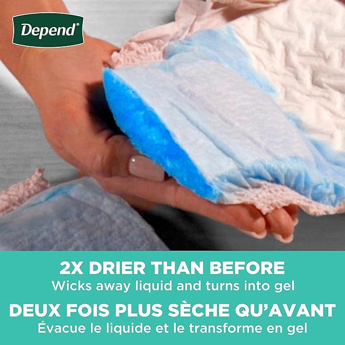 Depend FIT-Flex Incontinence Underwear for Women, Disposable, Maximum Absorbency, Small, Blush, 19 Count (Pack of 2)