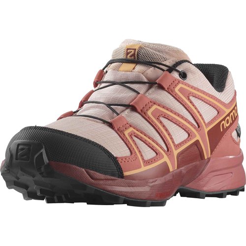 Salomon Junior’s Speedcross Climasalomon Waterproof Trail Shoes - English Rose/Cow Hide/Cantaloupe - 6