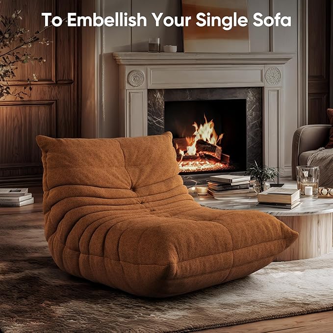 OTDMEL Bean Bag Chair for Adults, Fireside Togo Chair, BeanBag Chairs for Teens with High-Resilience Memory Foam, Non-Slip Base Compression Floor Lounge Sofa for Living Room, Bedroom