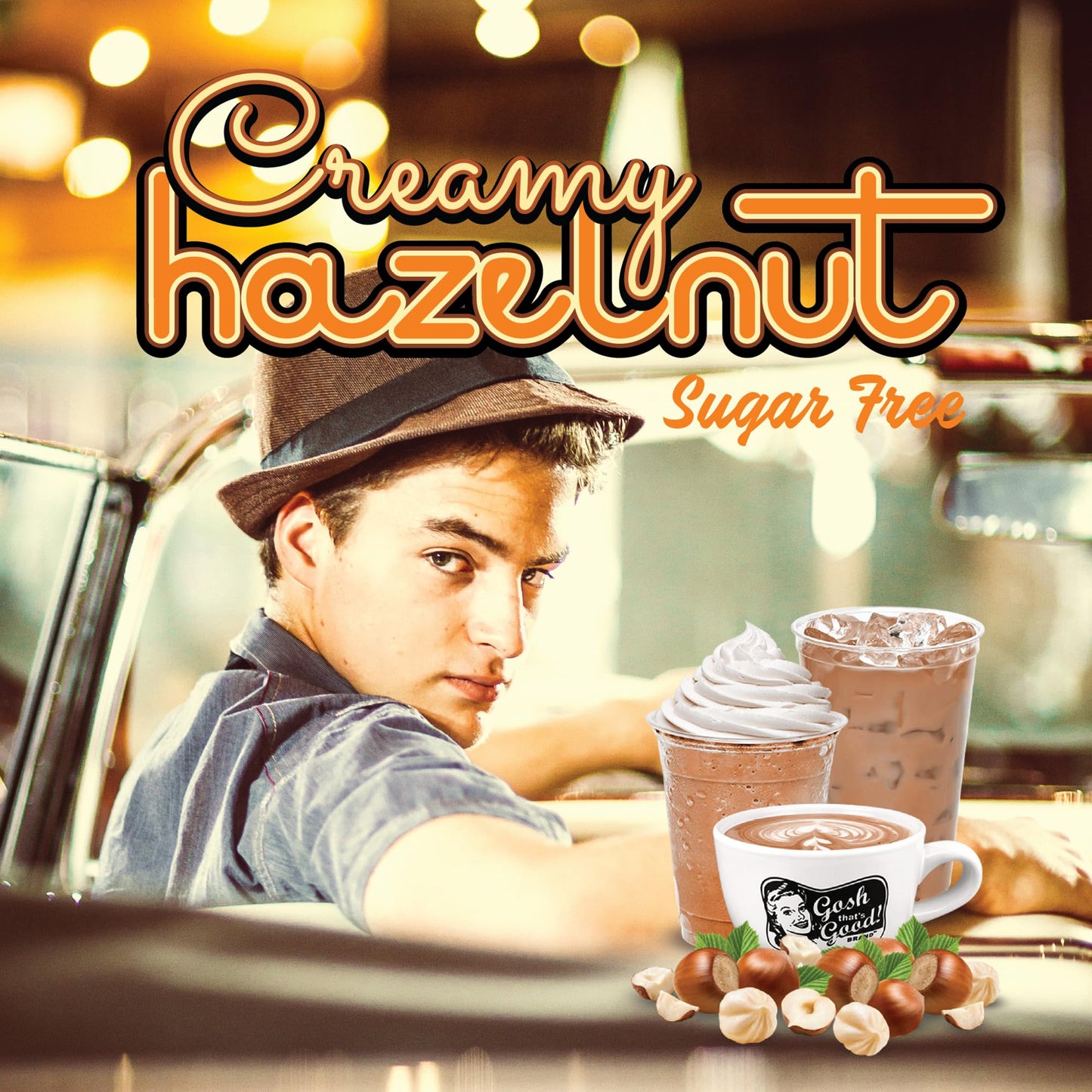 Gosh That’s Good! Sugar-Free Creamy Hazelnut Latte Mix 2 lb – Roasted Hazelnut Flavor Powder for Lattes, Iced Coffees, Frappes, Blended Beverages – Low-Calorie, Lactose-Free, Barista-Quality Drink Mix