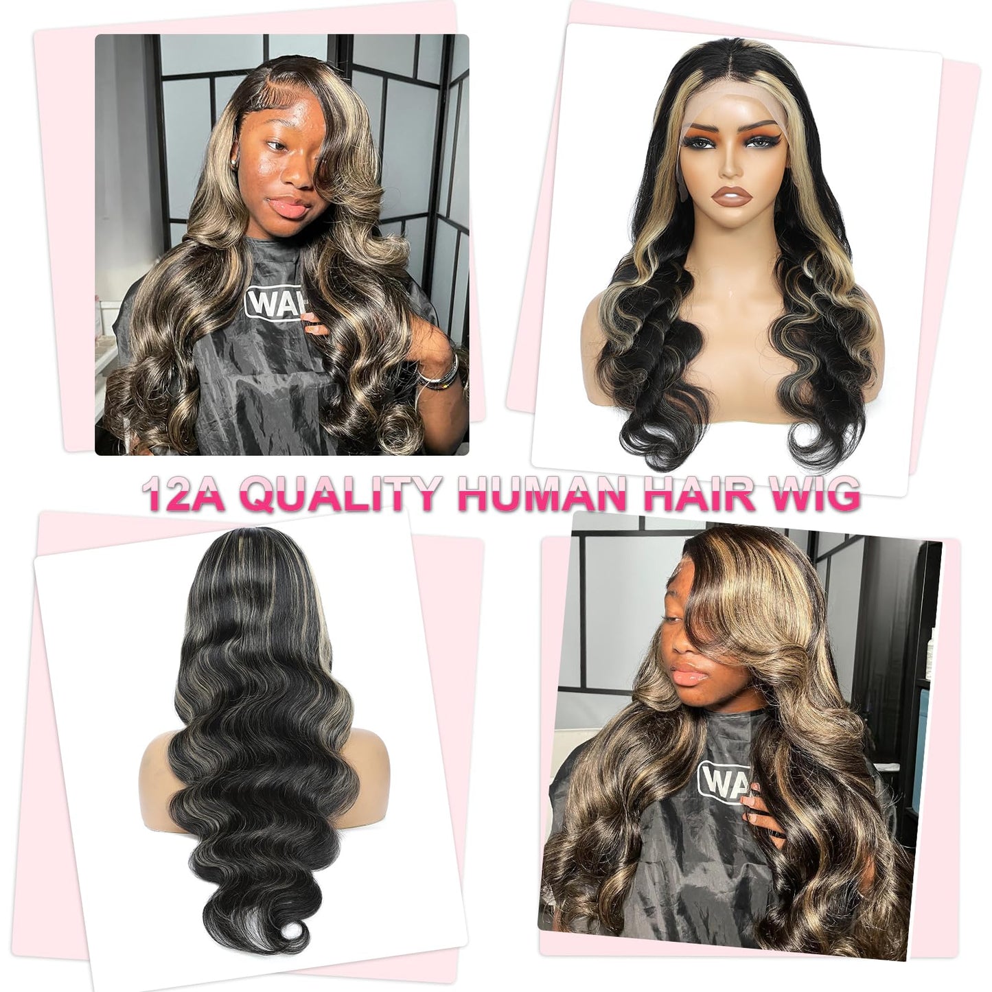 Kephare FB/27 32 Inch Highlight Balayage Wig Human Hair 13x4 HD Lace Front Wigs Body Wave 1B/27 Ash Blonde Omber Glueless Wig Pr