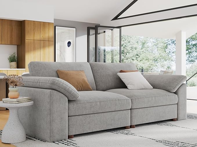 EASE MOOSE Modern Loveseat Sofa for Living Room, Comfty 2 Seat Solid Wood Frame Sofa, FSC Certified Modern Deep Seat Couch