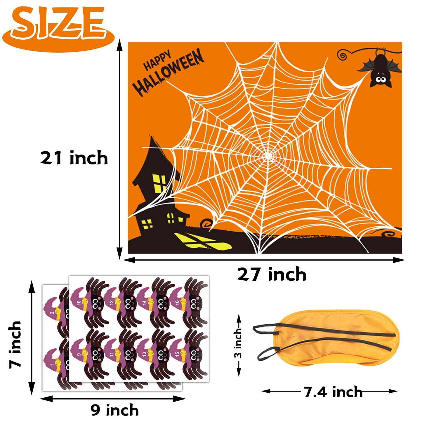 Funnlot Halloween Party Games for Kids Pin The Spider on The Web Halloween Party Games Activities Pin The Tail