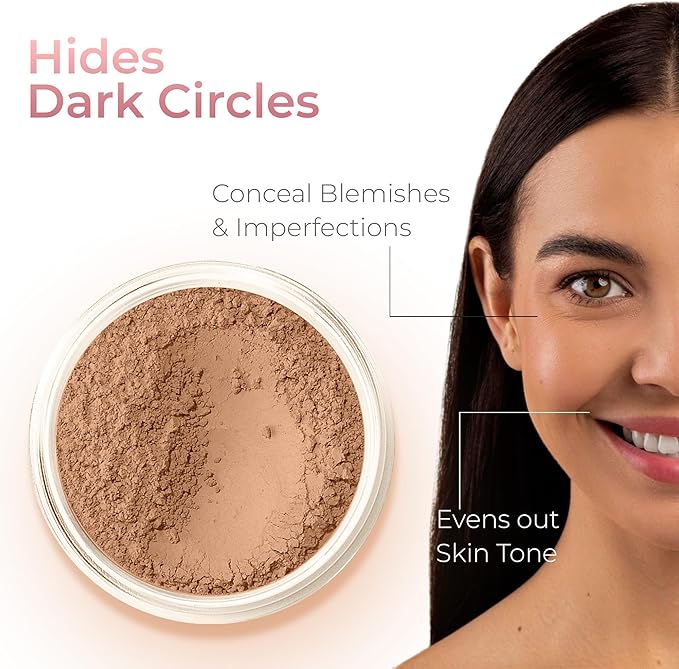 TIMELESS LOOK KIT (EBONY) Full Size Mineral Makeup Set Matte Foundation Bare Face Sheer Powder Cover