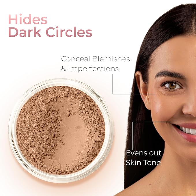 FLAWLESS COMPLEXION KIT (COCOA) Full Size Mineral Makeup Set Matte Foundation Bare Face Sheer Powder Cover