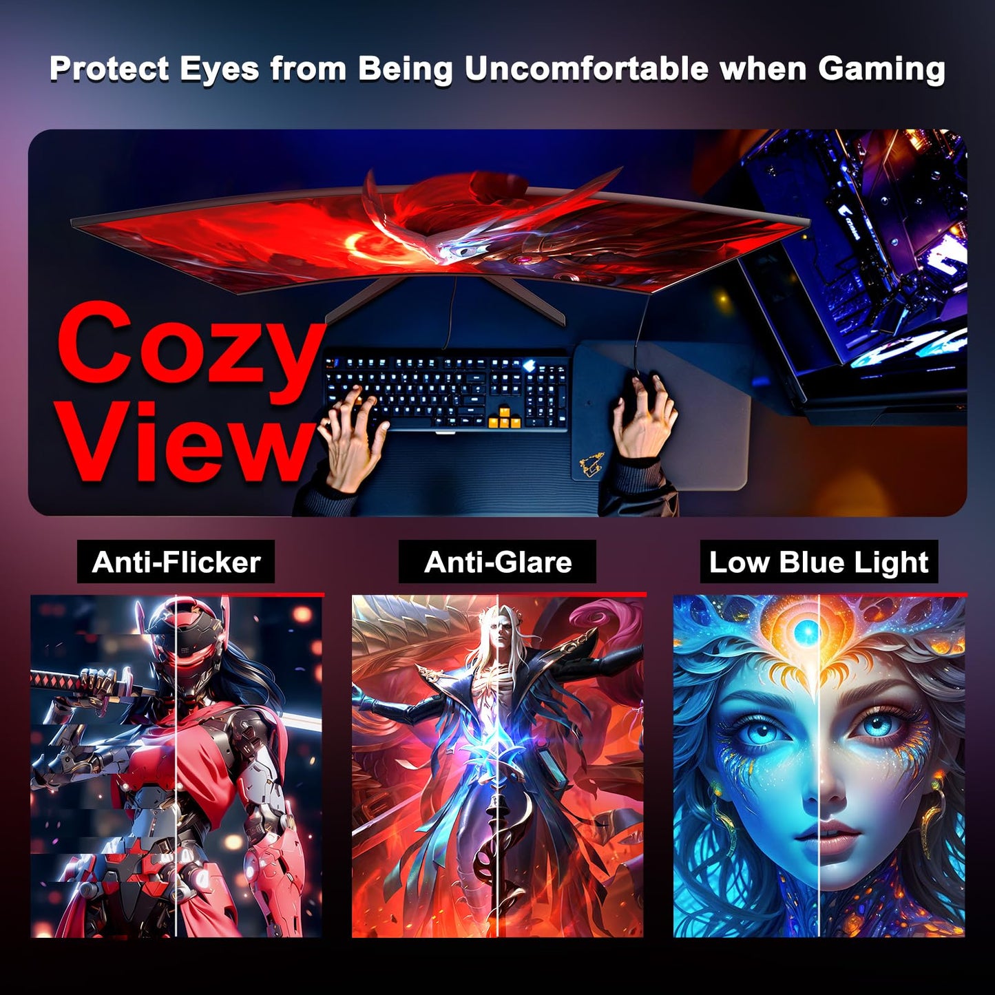 SANSUI 27 Inch Curved Gaming Monitor 200Hz 1ms with Speakers FHD 1080P Computer Monitor FreeSync|1500R|130% sRGB|HDR|Low Blue Light|HDMI DP Ports|VESA Mount|Metal Stand(HDMI Cable Incl.)